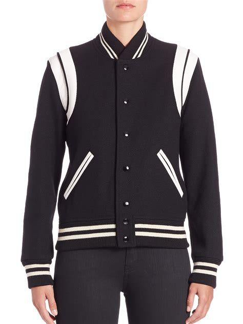 saint laurent teddy varsity jacket